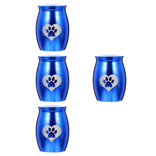 4Pcs Lovely Pattern Pet Urn Stainless Steel Cremation Accessory 1