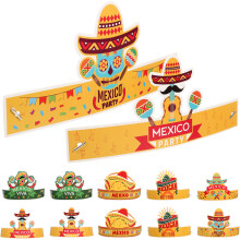 24 Pcs Cinco De Mayo Fiesta Paper Hats Mexican Party Supplies