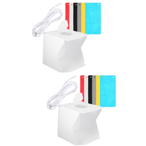 2 Sets Folding Light Box With 6 Backdrops For Jewelry Watch Toy 2