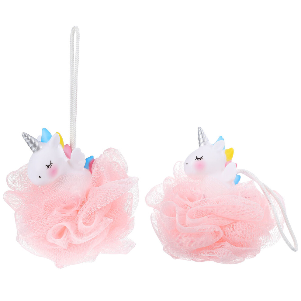 Inoomp 4 Pcs Unicorn Loofah Animal Bath Sponge For Kids Exfoliating Scrubber