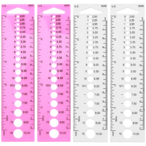 8 Pcs Plastic Knitting Needle Measuring Rulers Sewing Weaving Tools