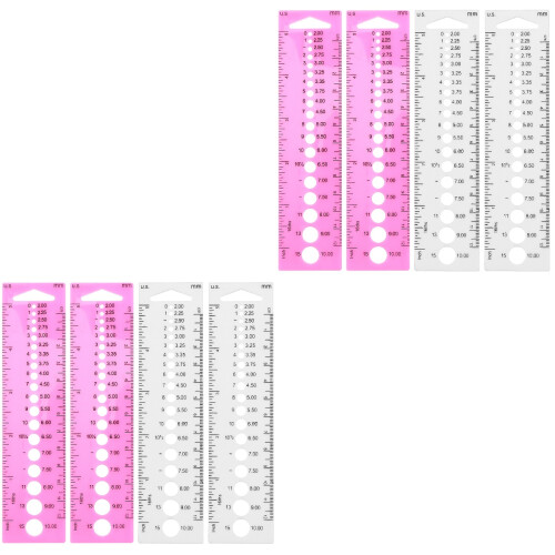 8 Pcs Plastic Knitting Needle Measuring Rulers Sewing Weaving Tools 2