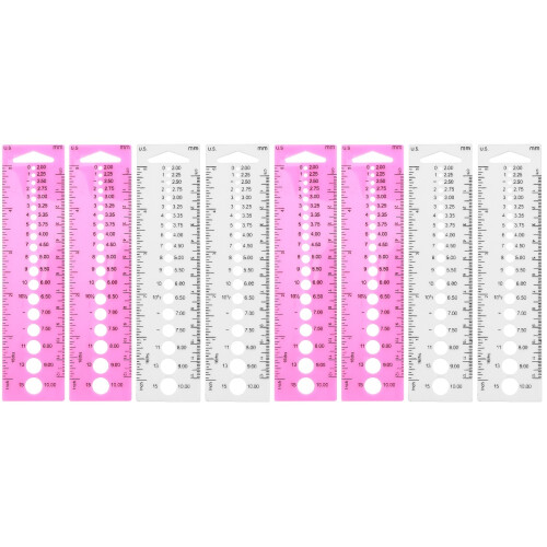 8 Pcs Plastic Knitting Needle Measuring Rulers Sewing Weaving Tools 1