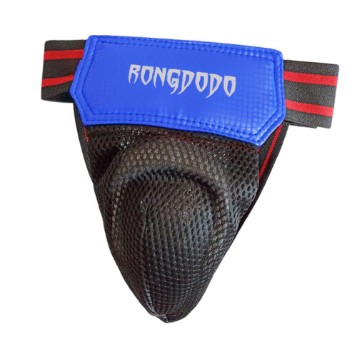 Groin Protector For Boxing Men Adjustable Portable Taekwondo Jockstrap Crotch Protector Blue Size M