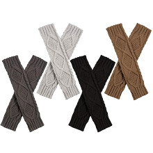 20 Pairs Knitted Arm Sleeves Winter Fingerless Long Gloves Half-Finger