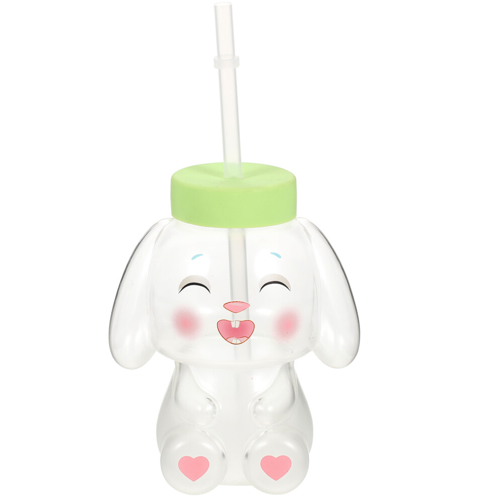 3 Sets Of Adorable Glass Sippy Cup Rabbit Shaped With Straw Vaguelly