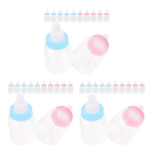 36 Pcs Creative Cartoon Mini Transparent Feeding Bottle For 2