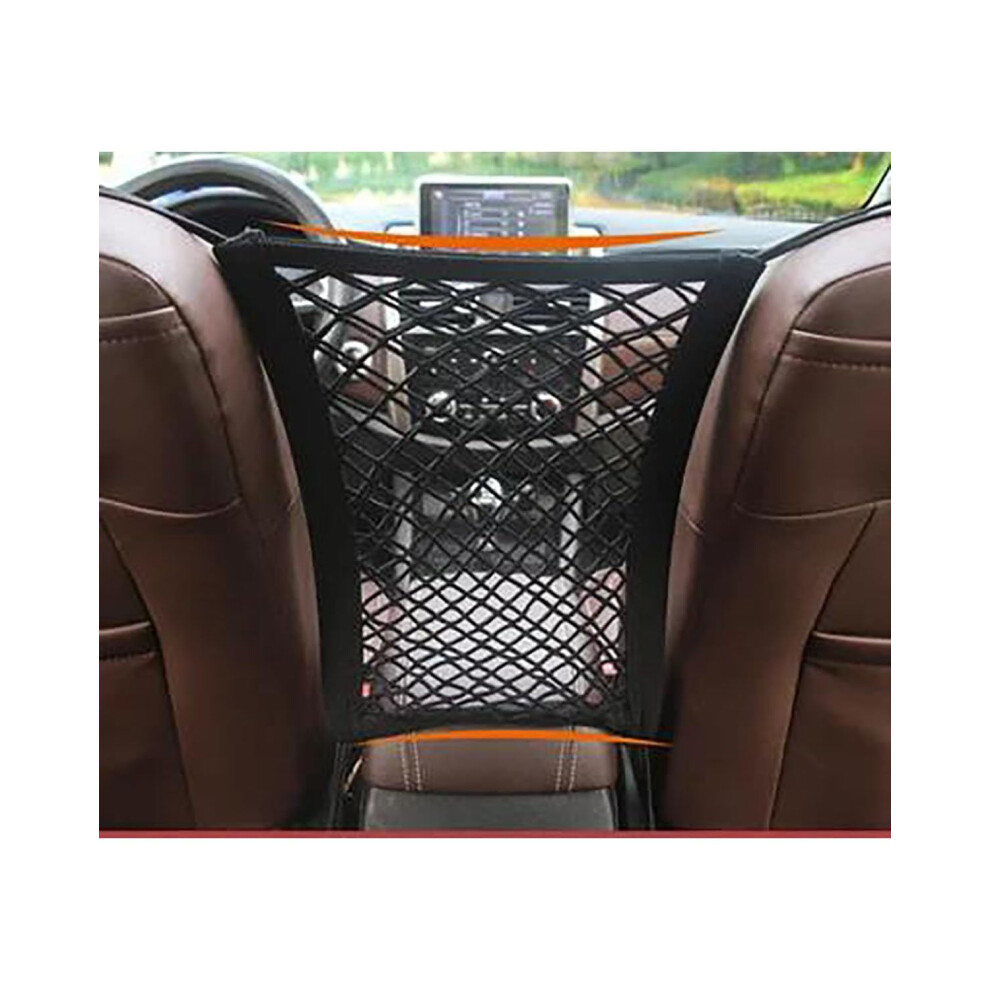 Storage Net Car Interior Trunk Elastic Mesh Net Seat-Back Organizer Double-Layer Grid Pocket Holder 9393856191659