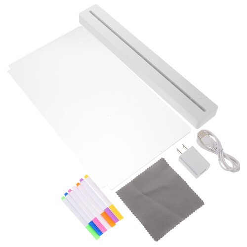 2 Sets Acrylic Led Note Board Dry Erase Light Up Message Pad 1
