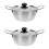 2 Sets Stainless Steel Korean Style Double Handle Noodle Pot 5