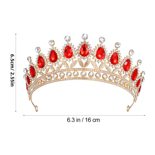 Rood Kroonvormige Tiara Voor Dames Bruiloft Accessoire 1