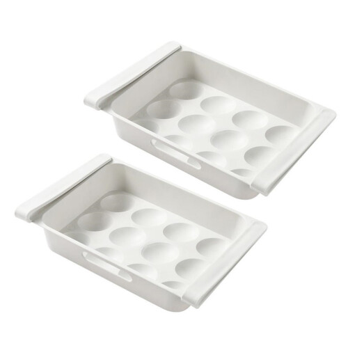 4 Pcs Drawer Type 12-Grid Egg Holders Refrigerator Storage Containers