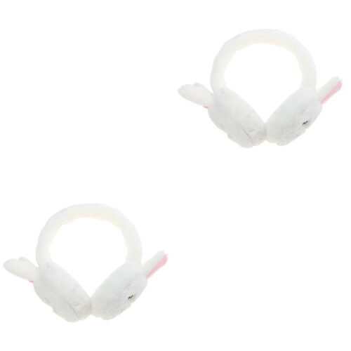 2Pcs Winter Children Ear Protector Rabbit Plush Earmuff Warmer 2