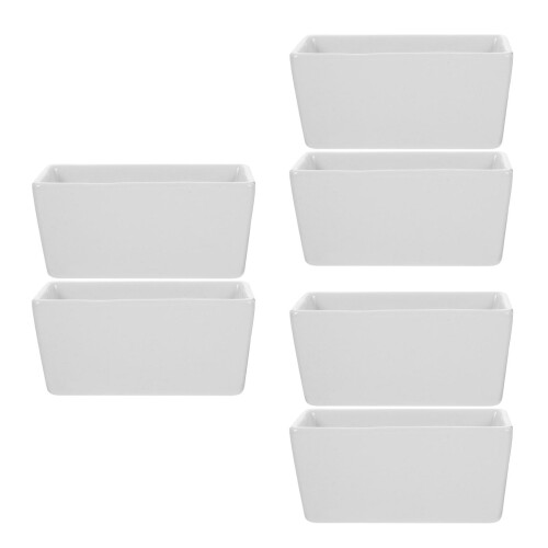 6 Pcs Simple Sugar Bowl Flat Bottom Rectangular Container For Cafe 1