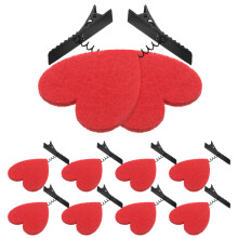 50Stk Rote Haarclips Aus Stoff & Metall Romantisch Für Party