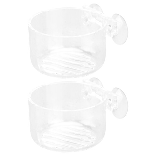 6 Pcs Acrylic Feeding Cup Fish Tank Floating Feeder Transparent 1