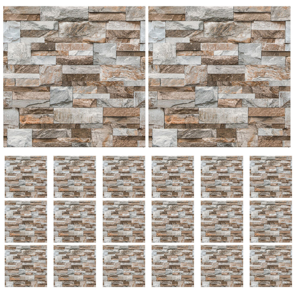 60 Sheets Brick Wall Stickers Vintage Peel And Stick Tiles Decor 033394901264