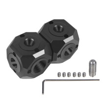 Camera Screw Conversion Adapter 1/4 To 3/8 Inch, Standard Metal, Black, Includes Wrench & Screws