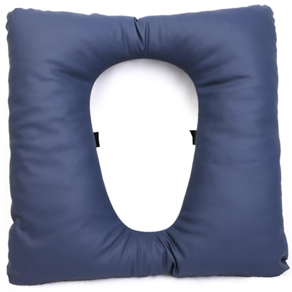Toilet Seat Cushion 16.5x16.5 Inch Padded PU Leather Waterproof Blue For Elderly