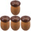 4Pcs Mushroom Toothpicks Container Acorn Shaped Wood Organizer 4