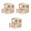 3Pièces Hamster Bois Durable Animaux Couche Double 3