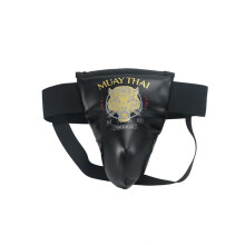 Groinguard And Support Jockstrap Groin Guard Thai Kickboxing Taekwondo Grappling Abdominal Protector, Size M, Black