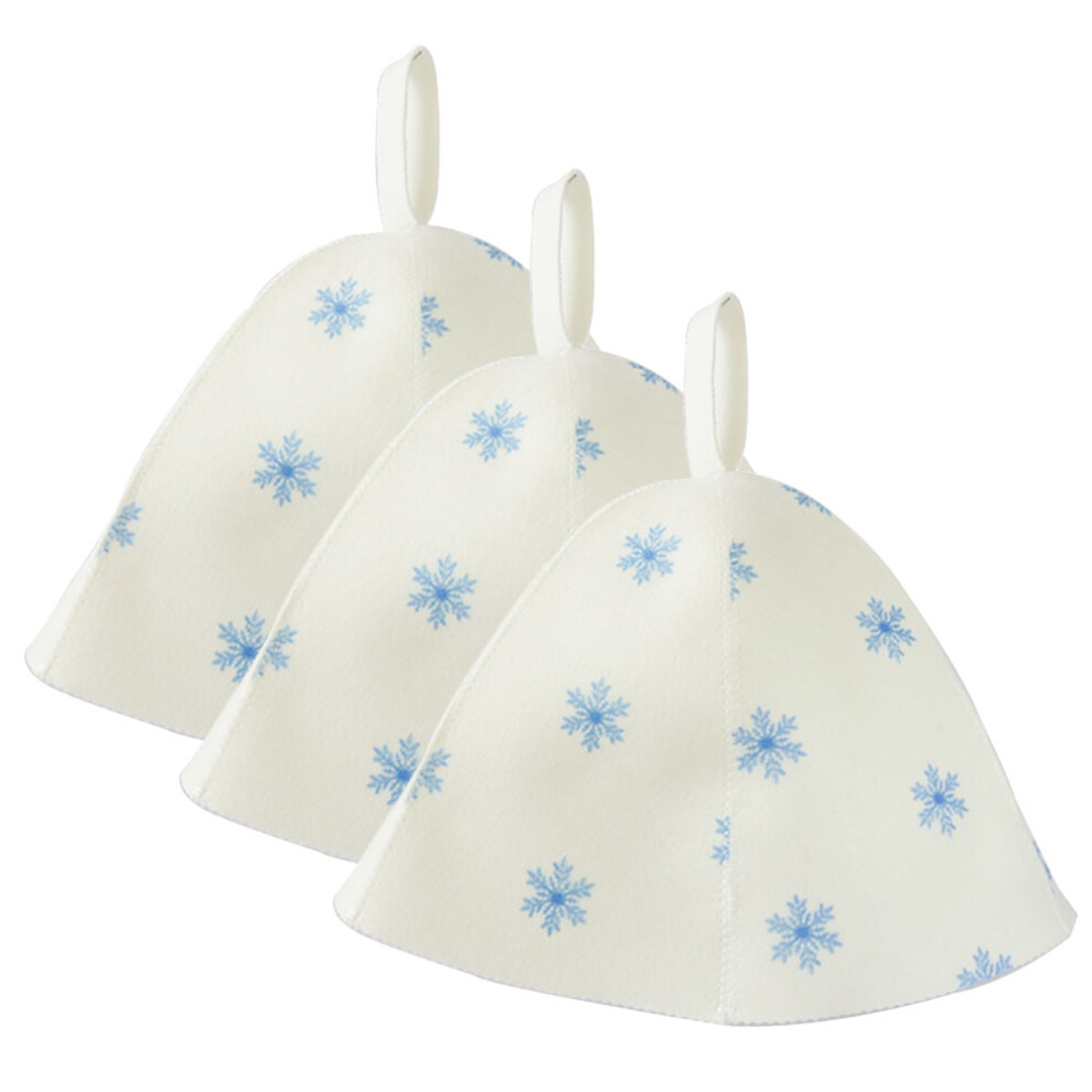Solustre 6 Pcs Heat Insulation Sauna Hat Foldable Bathing Cap Felt Bathroom Hat