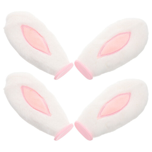 8 Pcs Rabbit Ears Plush Decoration For Motorcycle Skiing Biking
