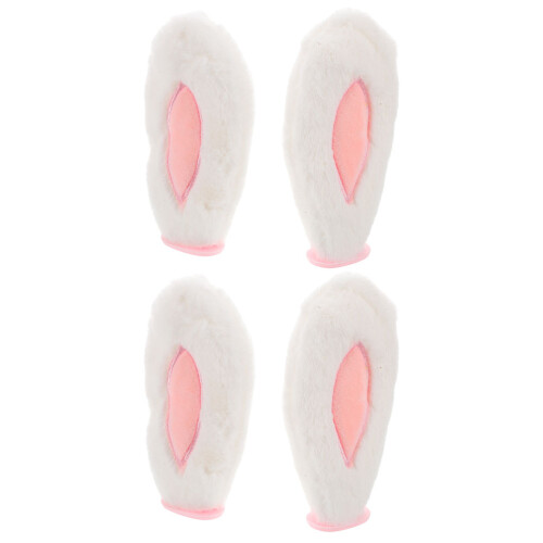 8 Pcs Rabbit Ears Plush Decoration For Motorcycle Skiing Biking 2