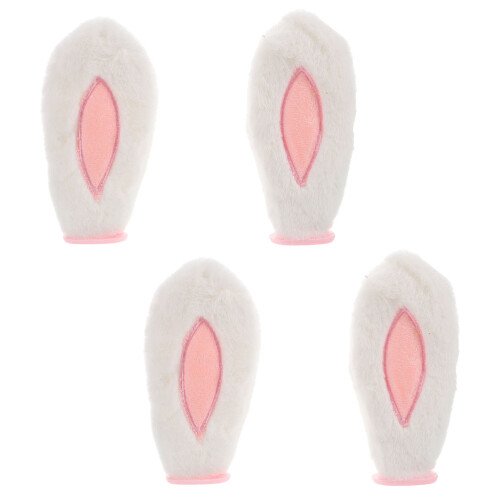 8 Pcs Rabbit Ears Plush Decoration For Motorcycle Skiing Biking 1