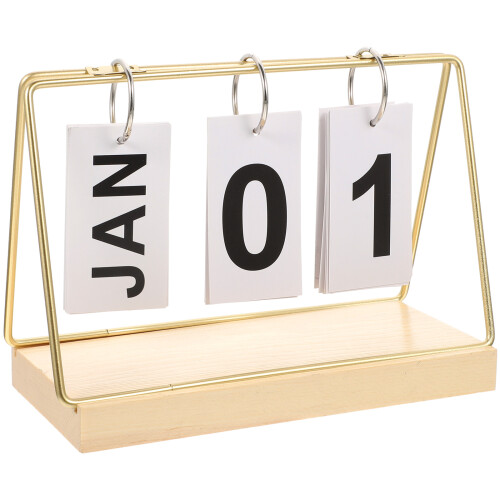 3Pcs Wooden Countdown Calendar Desk Decor Adornment
