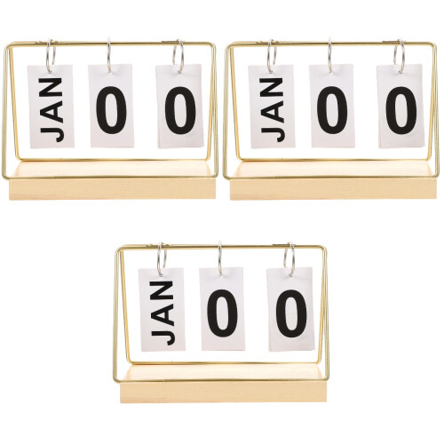 3Pcs Wooden Countdown Calendar Desk Decor Adornment 2