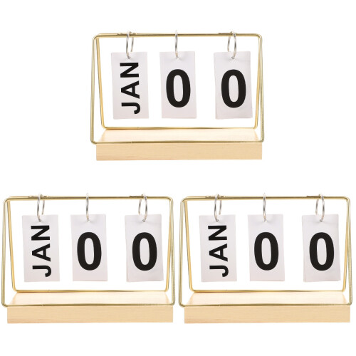 3Pcs Wooden Countdown Calendar Desk Decor Adornment 1