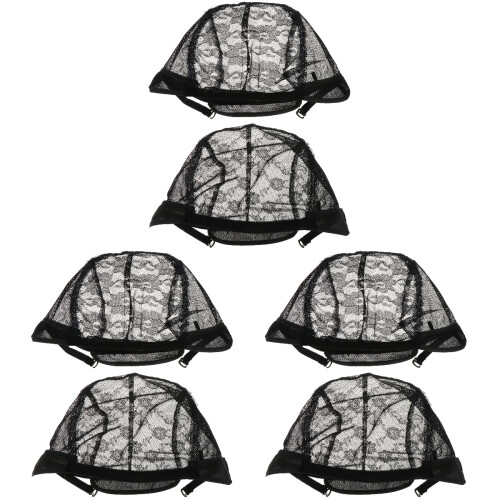 12Pièces Casquettes Résille Élastique Noires Pour Perruques 1