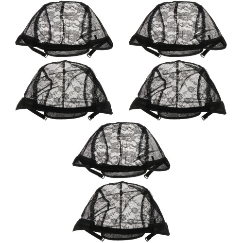 12Pièces Casquettes Résille Élastique Noires Pour Perruques 2