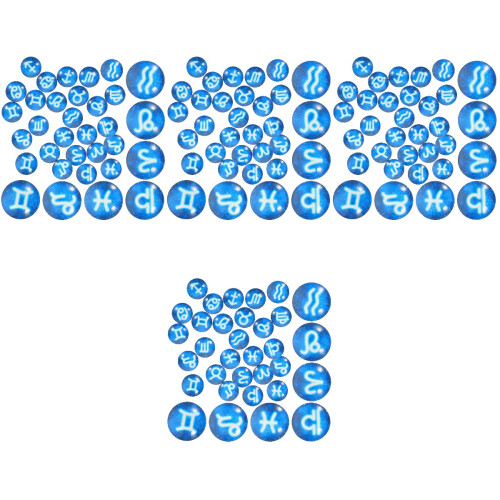 80 Pcs 12 Constellation Pattern Glass Dome Cabochons Zodiac Gems 2