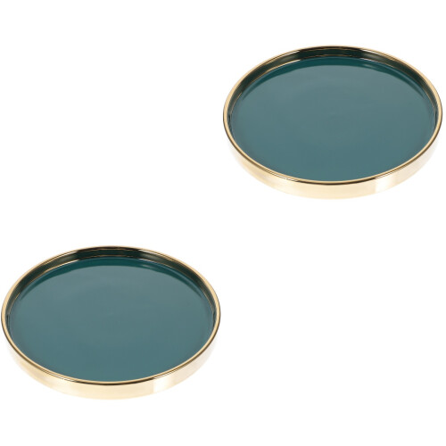 2Pcs Ceramic Cake Tray Round Dessert Stand 9Inch 2