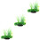3Pcs Green Plastic Aquarium Plants For Fish Tank Decor 5