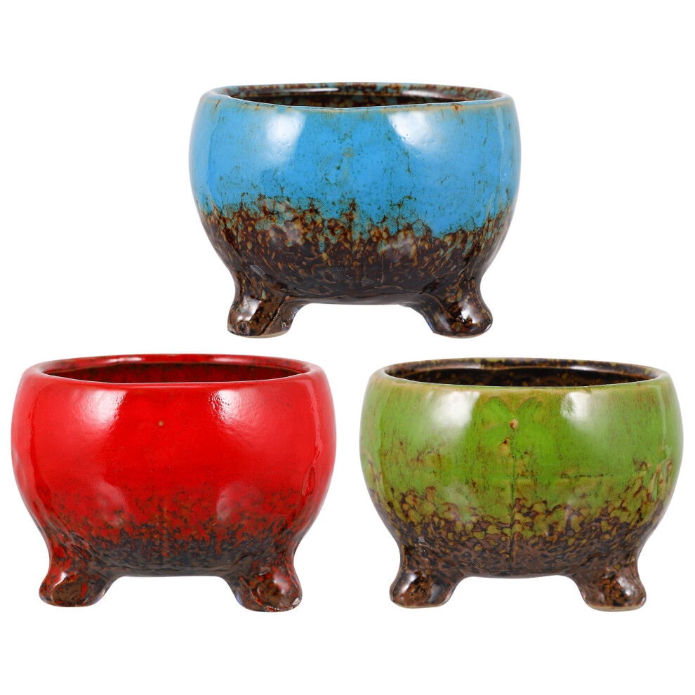 9 Pcs Ceramic Succulent Flowerpot Set For Bonsai And Plant Decor-image-OPC-PKXPM6P-NEW