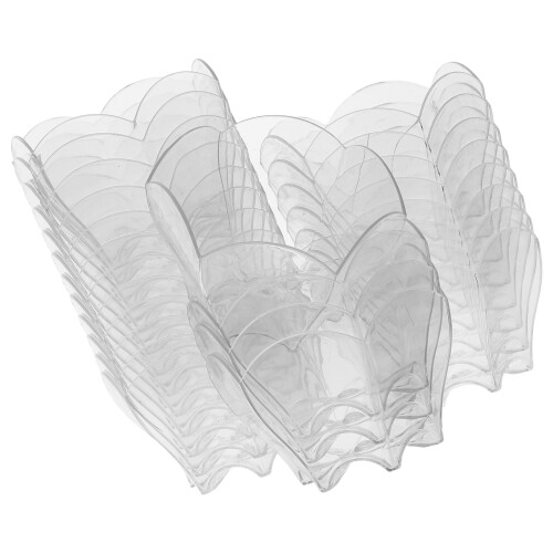 120 Pcs Clear Flower Shape Dessert Bowls 3oz Portable Plastic Cups 2