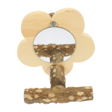 4Pcs Parrot Toy Wooden Perch With Mirror For Bird Cage Training Rack