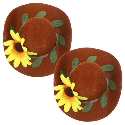 8 Pcs Mini Cowboy Hats For Wine Bottles Felt Decor 1