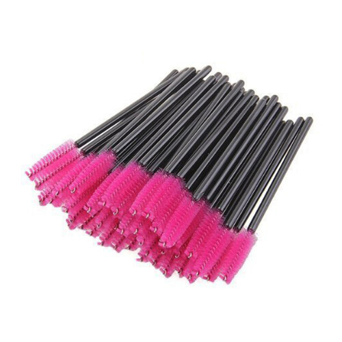 50Pcs Disposable Eyelash Mascara Brushes Applicator Kit Rose Red 1