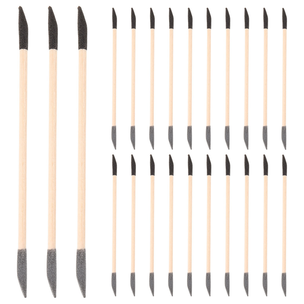 Aboofan Black/Gray 50Pcs Double Ended Nail Sanding Sticks With Grits And Cuticle Pusher