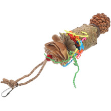 Natural Parrot Toy Woven Bark Foraging Wood Hanging Toy