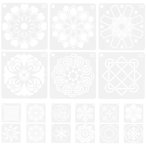 108 Pcs Reusable Mandala Stencil Set For Floor Wall Tile Fabric Art
