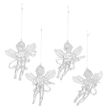 16 Pcs Christmas Angel Ornaments Clear Hanging Decorations
