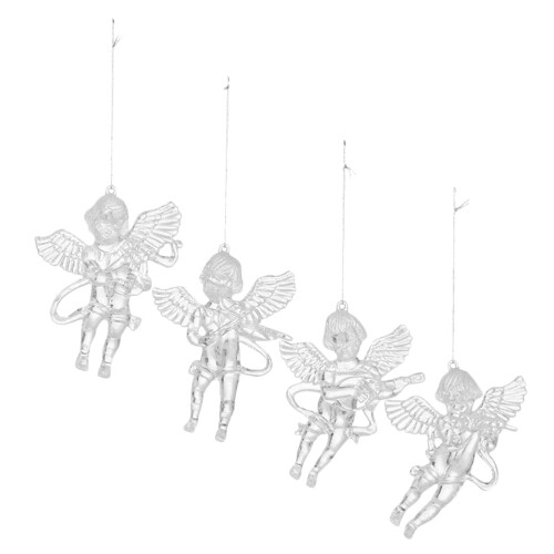 16 Pcs Christmas Angel Ornaments Clear Hanging Decorations 1