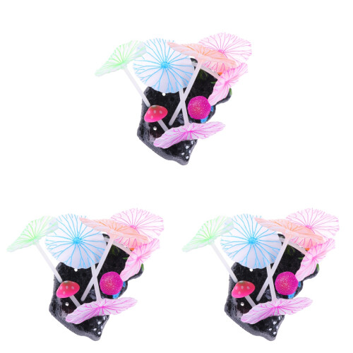 3Pcs Unique Aquarium Ornament Plants Silicone Lotus Leaf Decor 1