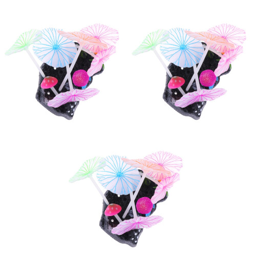 3Pcs Unique Aquarium Ornament Plants Silicone Lotus Leaf Decor 2